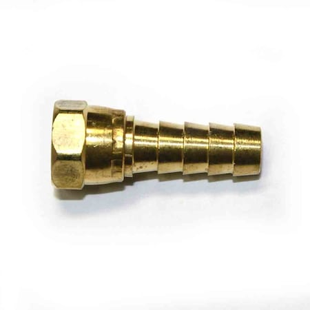 Interstate Pneumatics Brass Hose Fitting, Connector, 3/8 Inch Swivel Barb x 1/4 Inch Female NPT End FFS146